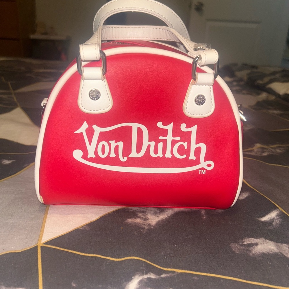 Von Dutch Red and White Mini Bag